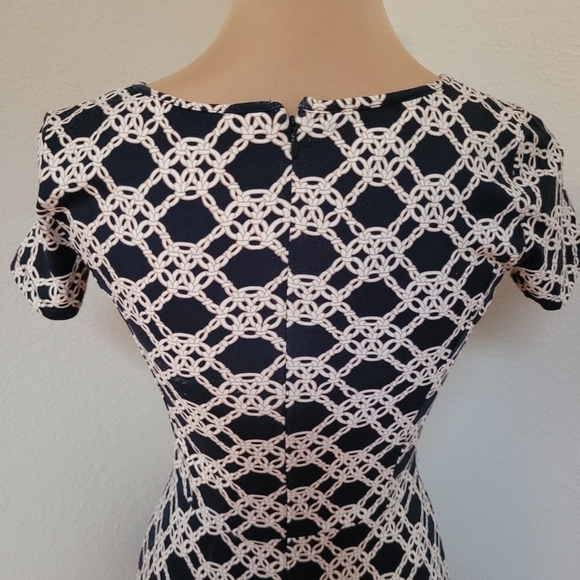 Talbots Navy and White Fit and Flare Dress - Picture 7 of 7